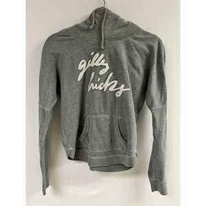 Gilly Hicks Sydney Womens Pullover High neck Hooded Sweatshirt Gray Size Small